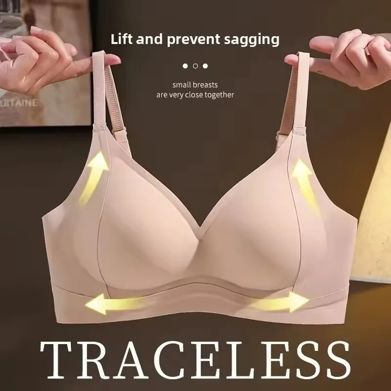 Comfortable Women's Everyday Bra Lifting Thin No Steel Ring Seamless Underwear Prevent Side Breast Collection Sagging Bras - Image 4