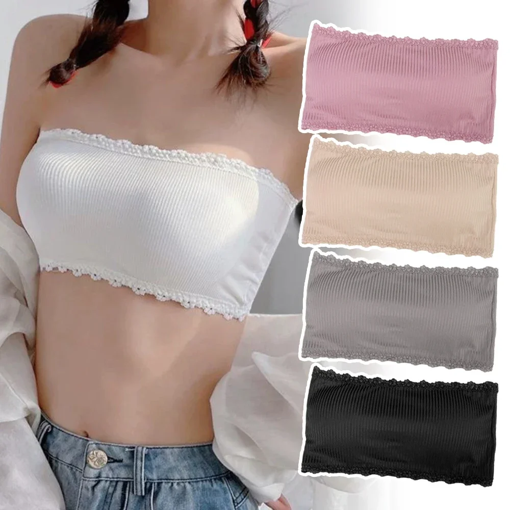 Summer Strapless Women Bras Back Lace Sexy Chest Tops Seamless Breathable Underwear Brassiere Solid Invisible Chest Wraps Bra - Image 12