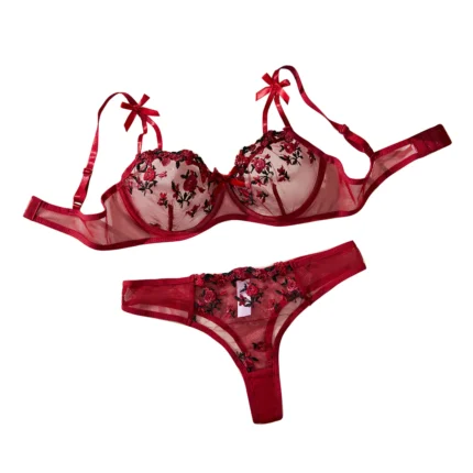 Lace Bra And Panty Set Underwear Sets Woman Fairy Embroidery Fancy Luxury Lingerie