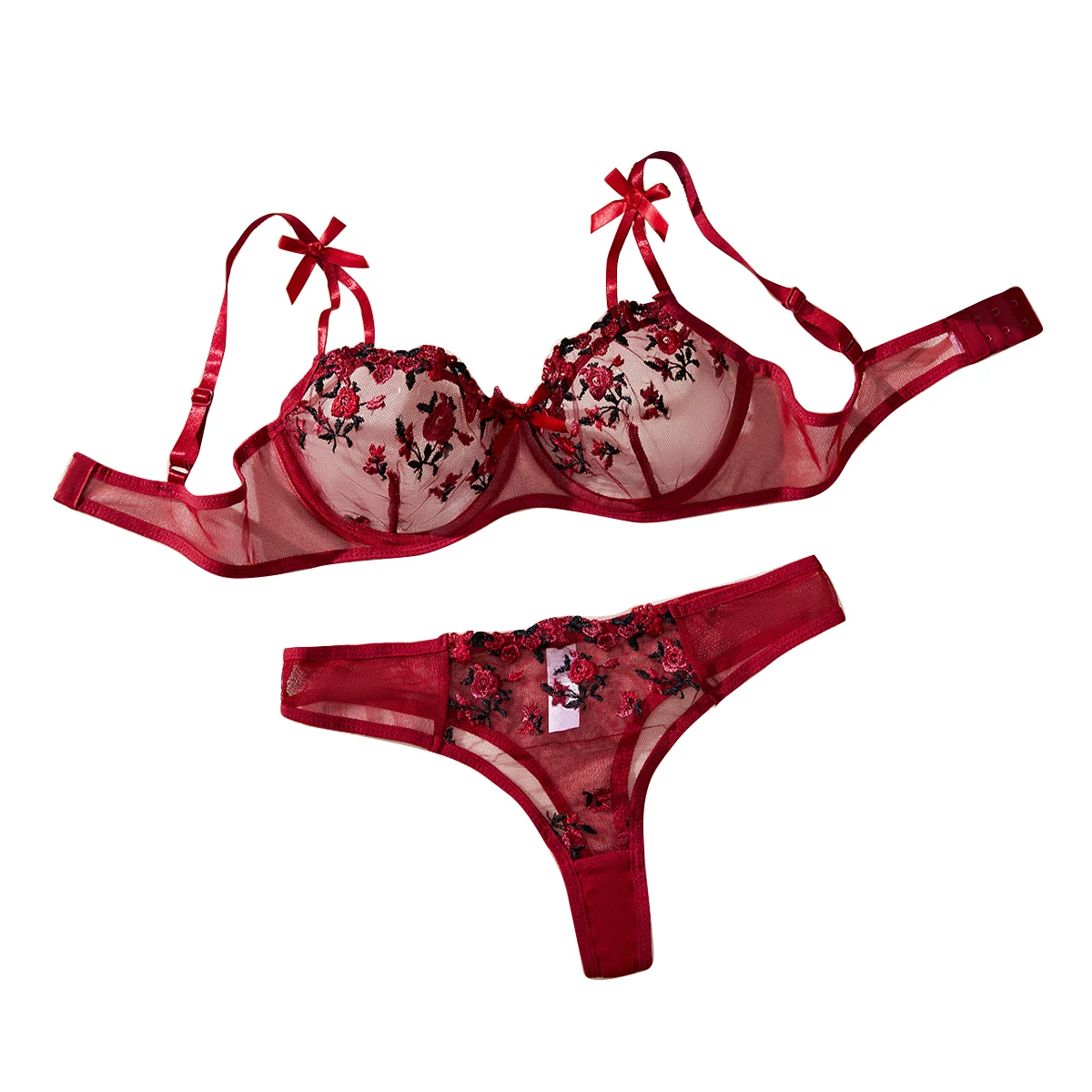 Lace Bra And Panty Set Underwear Sets Woman Fairy Embroidery Fancy Luxury Lingerie