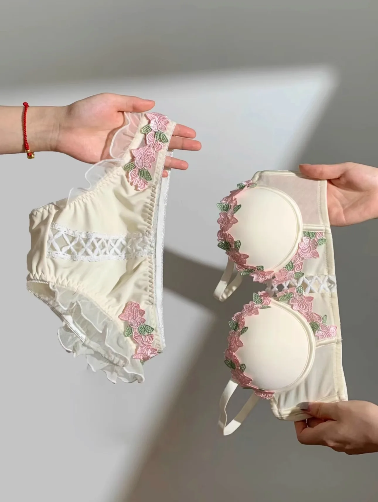 YUQI Japanese Kawaii Bralette Set for Small Bust, Summer Wireless Lingerie Ultra-Thin Pure & Sensual Snug Fit Bra No Steel Rings - Image 15