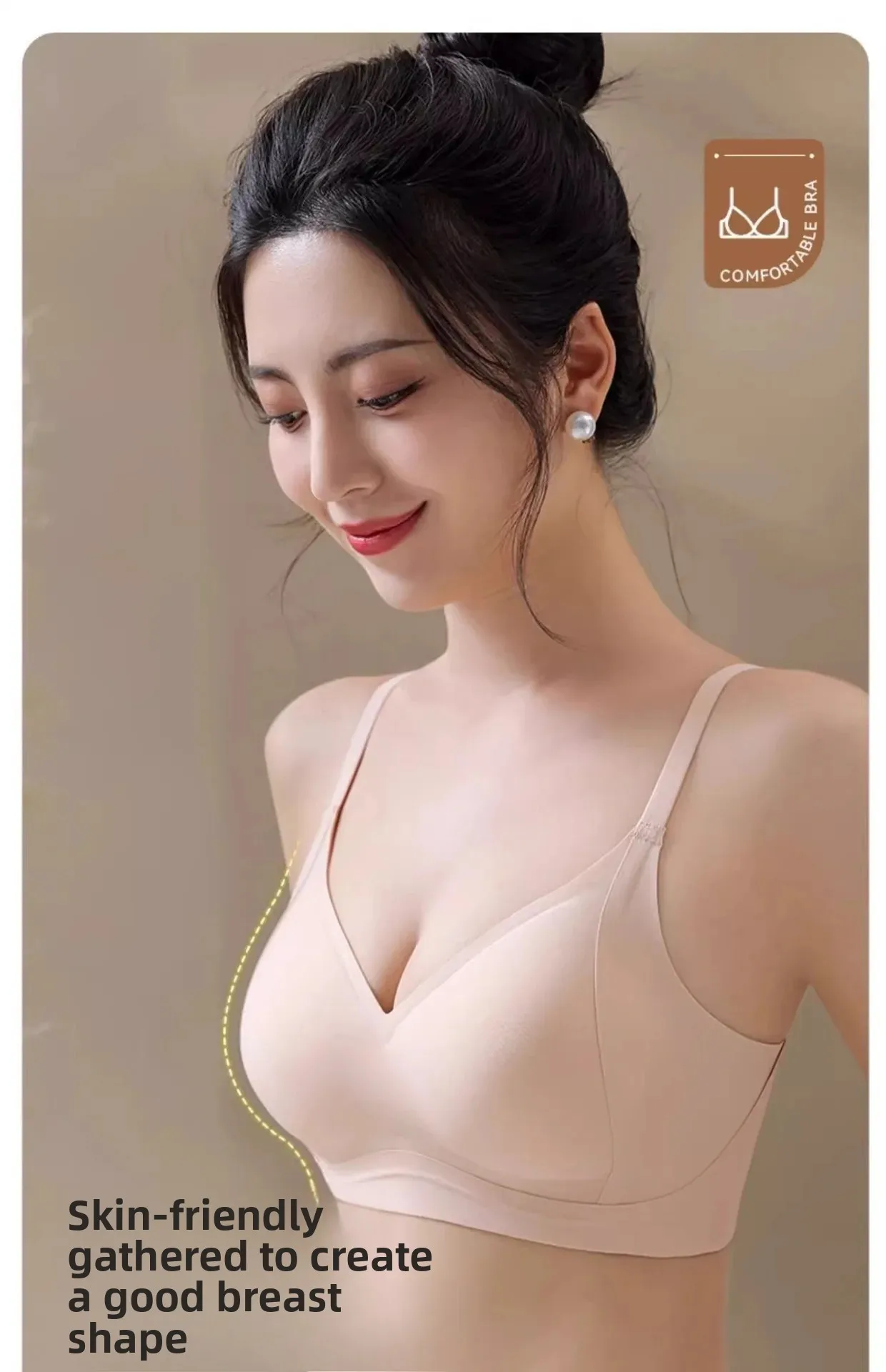Comfortable Women's Everyday Bra Lifting Thin No Steel Ring Seamless Underwear Prevent Side Breast Collection Sagging Bras - Image 27
