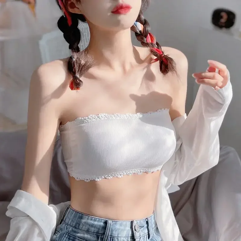 Summer Strapless Women Bras Back Lace Sexy Chest Tops Seamless Breathable Underwear Brassiere Solid Invisible Chest Wraps Bra - Image 13