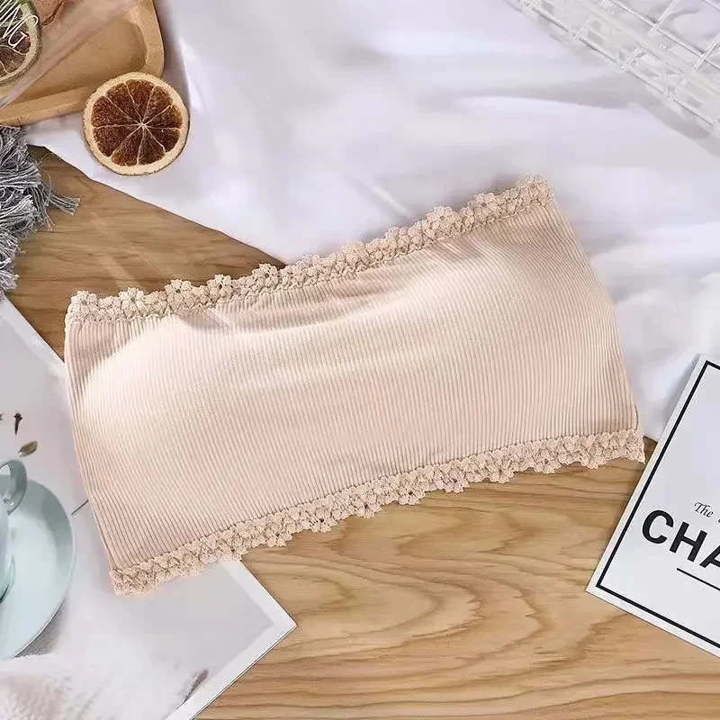 Summer Strapless Women Bras Back Lace Sexy Chest Tops Seamless Breathable Underwear Brassiere Solid Invisible Chest Wraps Bra - Image 8