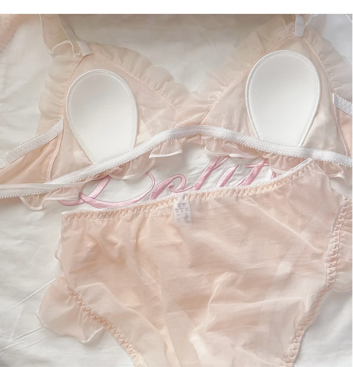 Japanese lace triangle cup sweet bra set thin no underwire underwear woman - Image 5
