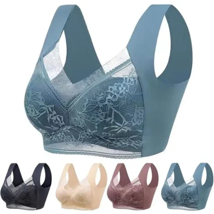 L-6L Women Large Bra Push Up Ice Silk Seamless Upper Bralette Lace Wireless Summer Bras Plus Size Top Lingerie Underwear
