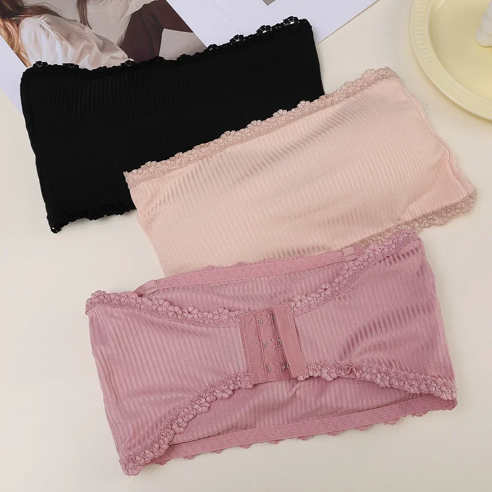 Summer Strapless Women Bras Back Lace Sexy Chest Tops Seamless Breathable Underwear Brassiere Solid Invisible Chest Wraps Bra - Image 25